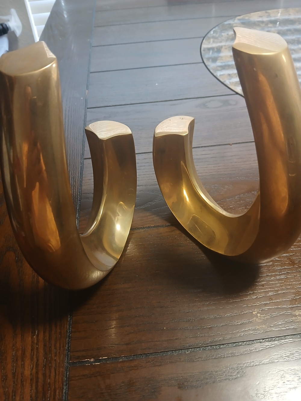 CB2 Polished Gold Curved Sculptural Bookend - Picture 3 of 5